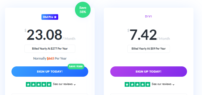 Elegant Themes pricing