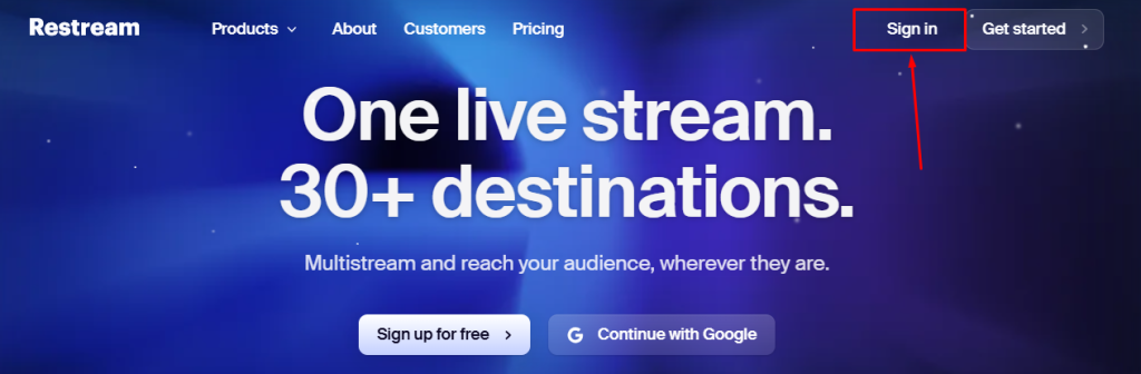 Homepage Sign In Button