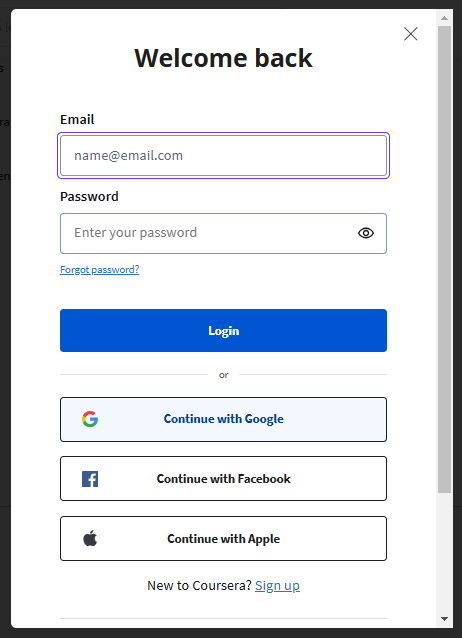 coursera account