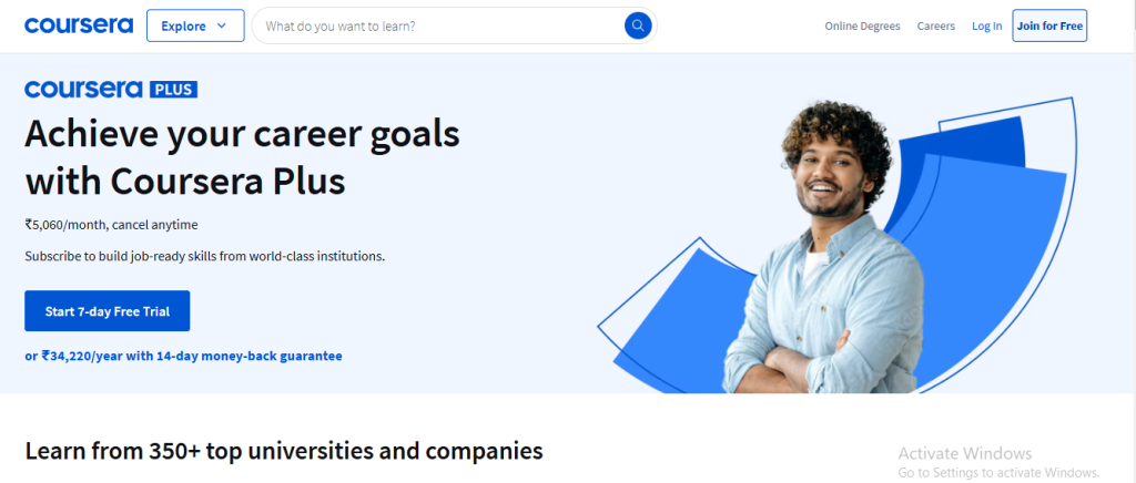 coursera interface