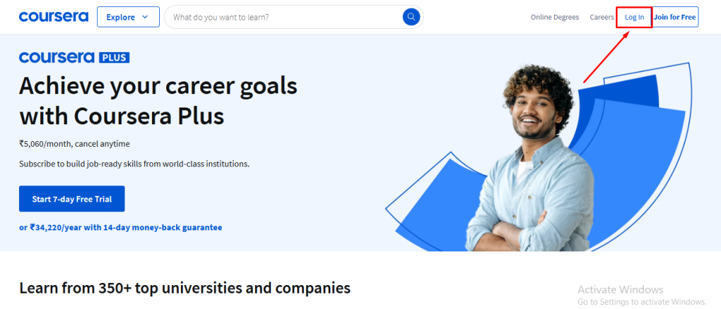 coursera log in