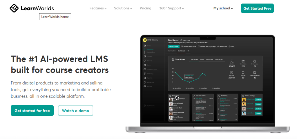 learnworld interface