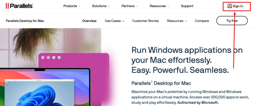 Parallels front page