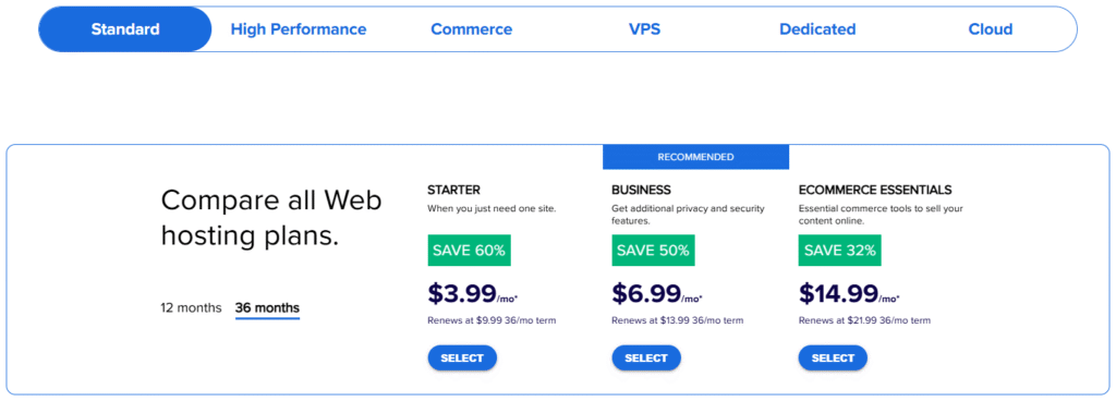 Bluehost-Hosting-types