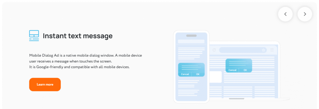 instant text message